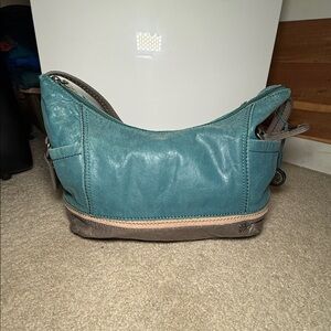 The Sak Teal and Gray Shoulder Bag